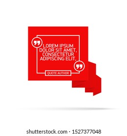 Design Quote speech bubble paper origami for message isolated on white background. shapes graphic textbox quotation mark for comment dialogue app template with author signature. Quote bubble frame.