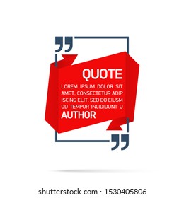 Design Quote speech bubble paper origami for message isolated on white background. shapes graphic textbox quotation mark for comment dialogue app template with author signature. Quote bubble frame.