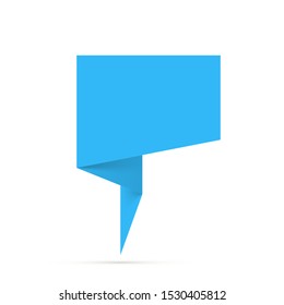 Design Quote speech bubble paper origami for message isolated on white background. shapes graphic textbox quotation mark for comment dialogue app template with author signature. Quote bubble frame.