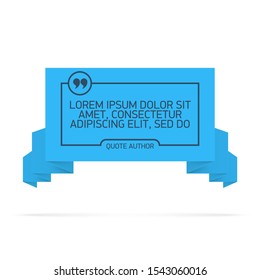 Design Quote speech bubble paper origami for message isolated on white background. shapes graphic textbox quotation mark for comment dialogue app template with author signature. Quote bubble frame.