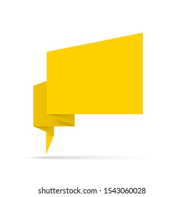 Design Quote speech bubble paper origami for message isolated on white background. shapes graphic textbox quotation mark for comment dialogue app template with author signature. Quote bubble frame.