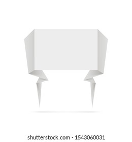 Design Quote speech bubble paper origami for message isolated on white background. shapes graphic textbox quotation mark for comment dialogue app template with author signature. Quote bubble frame.