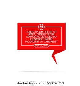 Design Quote speech bubble paper origami for message isolated on white background. shapes graphic textbox quotation mark for comment dialogue app template with author signature. Quote bubble frame.