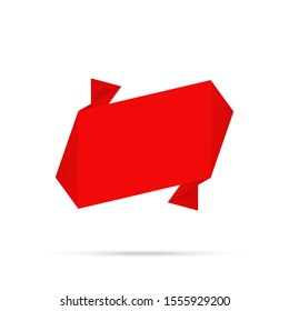 Design Quote speech bubble paper origami for message isolated on white background. shapes graphic textbox quotation mark for comment dialogue app template with author signature. Quote bubble frame.