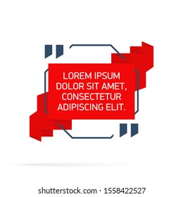 Design Quote speech bubble paper origami for message isolated on white background. shapes graphic textbox quotation mark for comment dialogue app template with author signature. Quote bubble frame.