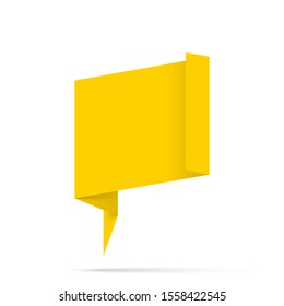 Design Quote speech bubble paper origami for message isolated on white background. shapes graphic textbox quotation mark for comment dialogue app template with author signature. Quote bubble frame.