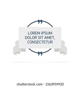 Design Quote speech bubble paper origami for message isolated on white background. shapes graphic textbox quotation mark for comment dialogue app template with author signature. Quote bubble frame.