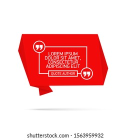 Design Quote speech bubble paper origami for message isolated on white background. shapes graphic textbox quotation mark for comment dialogue app template with author signature. Quote bubble frame.