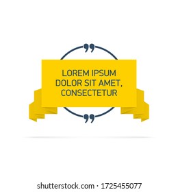 Diseñar el origami de papel de burbuja de voz de Cita para mensajes aislados en fondo blanco. forma comillas de cuadro de texto gráfico para plantilla de aplicación de diálogo de comentarios con firma de autor. Cita el marco de la burbuja.