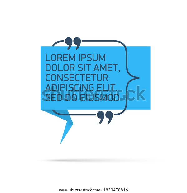 Design Quote speech bubble paper origami for\
message isolated on white background. shapes graphic textbox\
quotation mark for comment dialogue app template with author\
signature. Quote bubble\
frame.