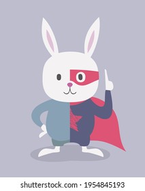 Design of rabbit hero illustration
