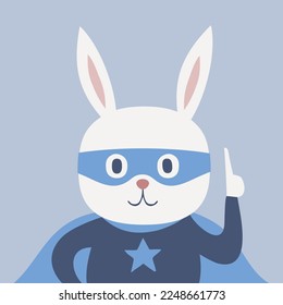 Design of rabbit hero illustration