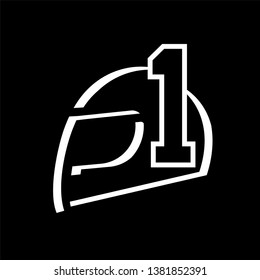 design of Racing helmet flat icon