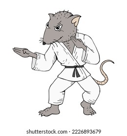 Design of rat karate fighter