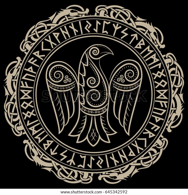 Design Raven Celtic Scandinavian Style Norse Stock Vector (Royalty Free ...
