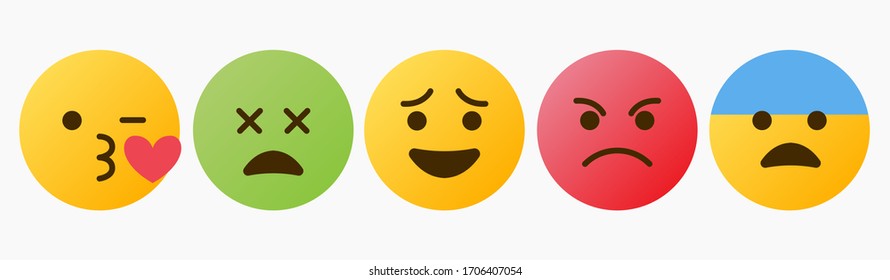 Design Reaction Emoticon Set  - Vector