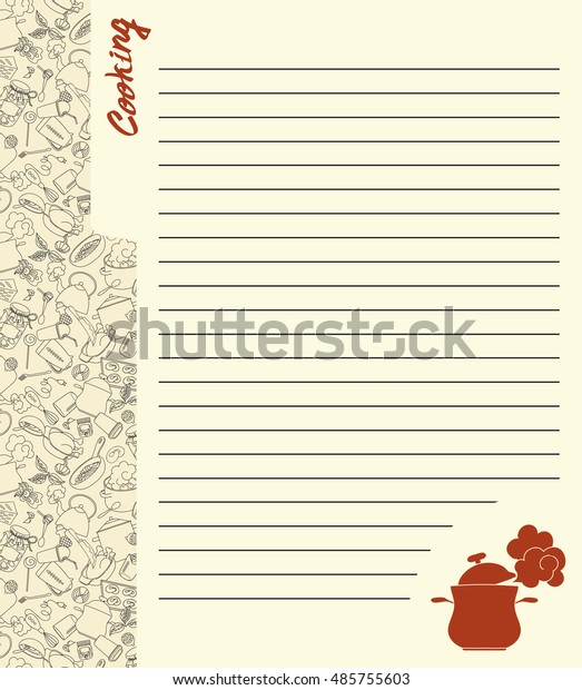 Design Recipes Book Hand Drawn Doodles Stock Vector (Royalty Free ...