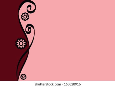 Design red background with lines and colors.