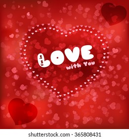 Design red card Love heart. Love card Valentines day, Font. I'm in love with you.