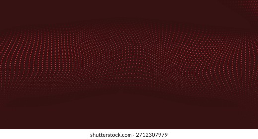 Diseño de puntos rojos de la onda de malla de movimiento de desenfoque de datos de Ilustración vectorial futurista moderna abstracta. eps 10