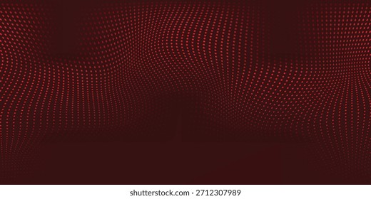Diseño de puntos rojos de malla de onda de movimiento de desenfoque de datos de tecnología abstracta moderna ilustración de fondo de Vector futurista.