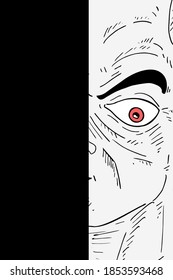 Diseño de un dibujo de ojos rojos
