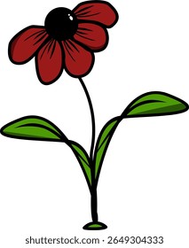 Design Red Flower Cute Illustration 