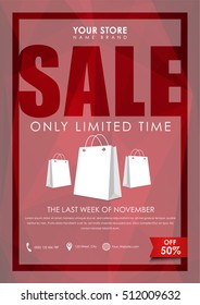 Design a red poster (flyers, banners) for sales on Black Friday.