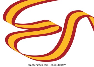 Design of a red and yellow bow on a white background