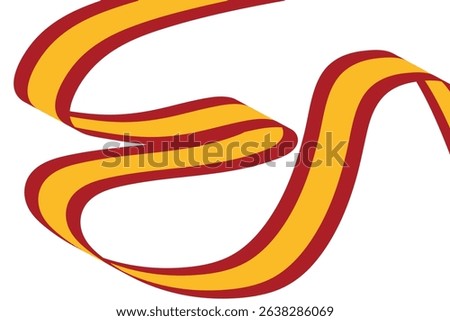 Design of a red and yellow bow on a white background