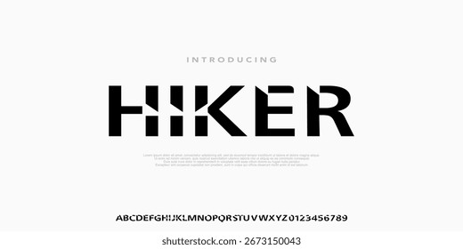 Design Regular Modern abstract digital alphabet font. Minimal technology typography, Creative urban sport fashion futuristic font and with numbers. vector illustration.