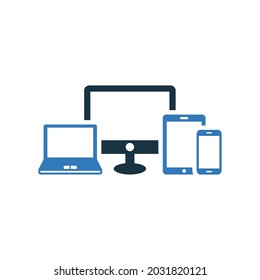 Design, responsive, desktop, mobile icon. Simple vector design.
