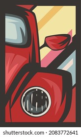 design of retro car card