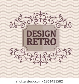 design retro with elegant frame vector illustration