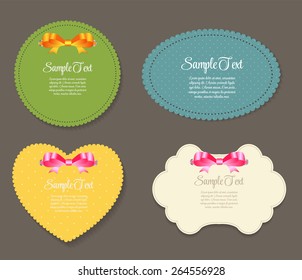 Design Retro Label, Frame, with Bow Vector Illustration EPS10