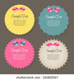Design Retro Label, Frame, with Bow Vector Illustration EPS10