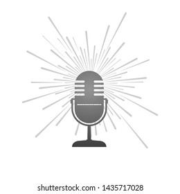 Design of retro microphone draw