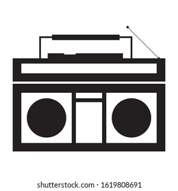 design with a retro radio tape concept of old era