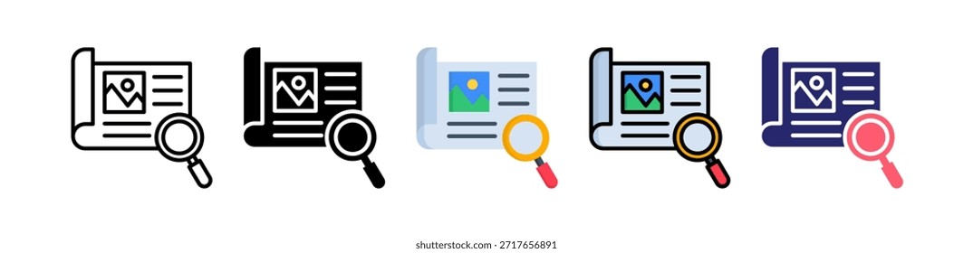 Revisión de Diseño Icono de Estilo Múltiple Conjunto de Colección..
