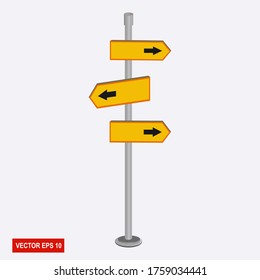 DESIGN OF ROAD GUIDE, WITH FLAT STYLE