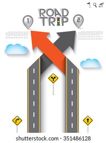 Design Road & Street Template Background and Map Pointer Icon, Vector EPS10.