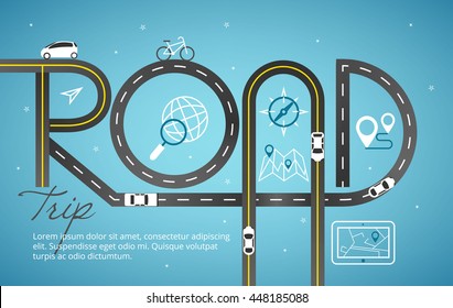 Design Road & Street Template Background With Word 