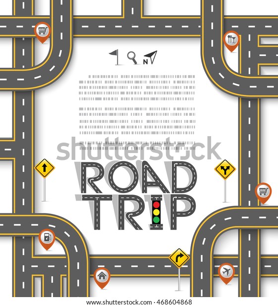 Design Road &\
Street Template Background with Words \