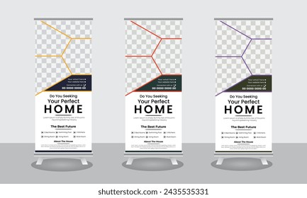 Design a roll up banner, pull up, event banner, banner  Roll up banner stand template design For Real estate
