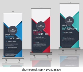Design Roll Up .Banner Template. Presentation and Brochure Flyer. Vector illustration
