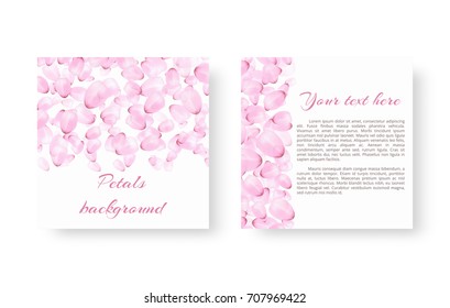 Design of a romantic greeting card with cherry blossoms on a white background