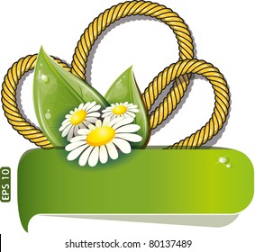 Design with rope and chamomile, vector illustration, eps-10