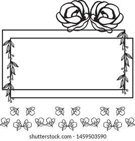 Design rose floral frame, there is place for your text in the center. Vector
