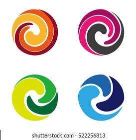 Design round element. Abstract vector wave logo template set. You can use in the media, mobile, water, financial, mechanical, science and other commercial image. 