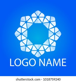 Design round with hexagons logo